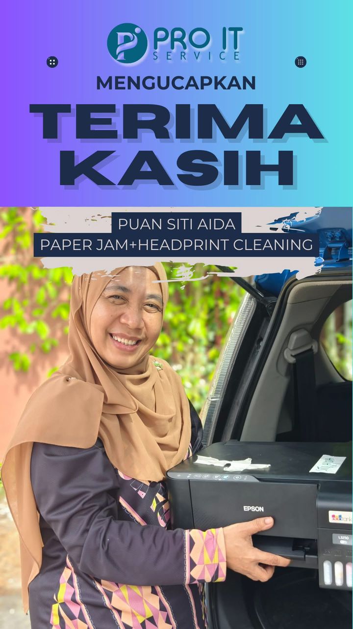 Testimoni pelanggan servis printer head cleaning